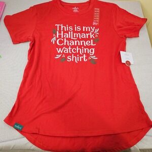 Hallmark Channel Red Womens XL TShirt This is my Hallmark Channel Watching Shirt